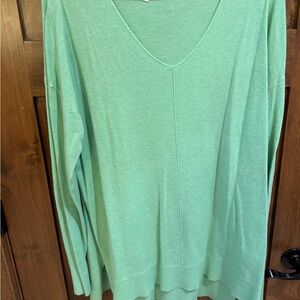 Light green v neck sweater